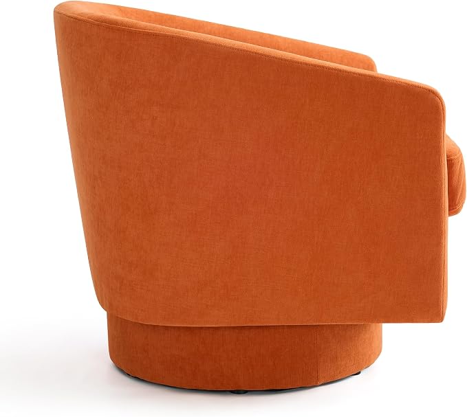 Swivel Barrel Accent Chair, Round Chenille Fabric Living Room Arm Chairs - Image 6