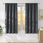 NICETOWN Charcoal Gray Faux Linen Room Darkening Rod Pocket Curtains 63 inch by NICETOWN