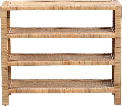 Bali & pari Abelia Natural Rattan 4-Tier Display Shelf - Image 4