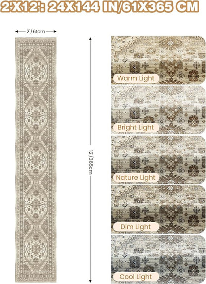 Hallway Runner Rug 2x12 Extra Long Washable Runner, Non Slip Runner - Image 2