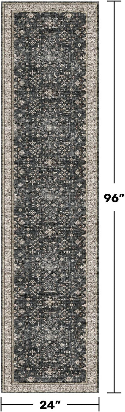 Black Washable 8ft Long Runners - Image 2