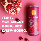 ZYN Turmeric Wellness Drink (24 Pack), Pomegranate Cranberry Flavored Turmeric Curcumin Drink with Black Pepper, No Added Sugar, Low Carb & Low Calorie Drink, Clean Alternative