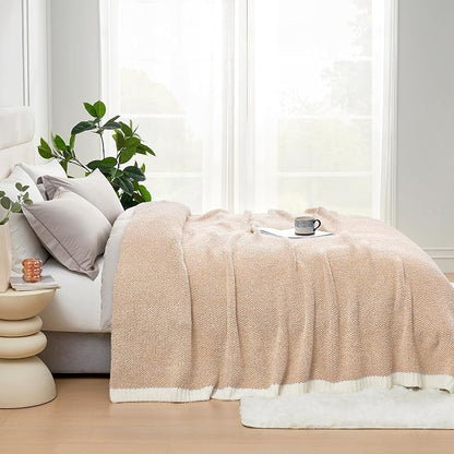 Snuggle Sac Twin XL Bed Blanket 66x90 inches, Super Soft Warm Beige Blankets - Image 4