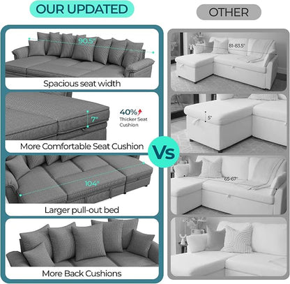 LINSY HOME Oversized Sectional Sleeper Sofa - Image 6