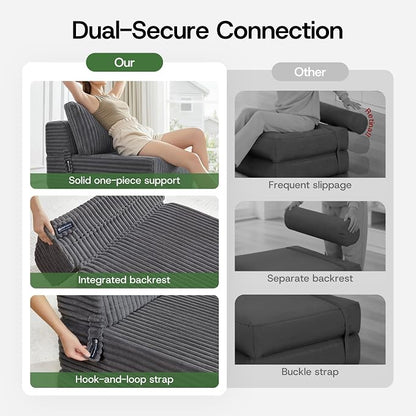 Convertible 4-in-1 Folding Sofa Bed Boneless Sleeper Chair Couch Foldable - Image 5