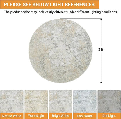 Aelenmu Round Rug 8ft Washable Rug - Image 2