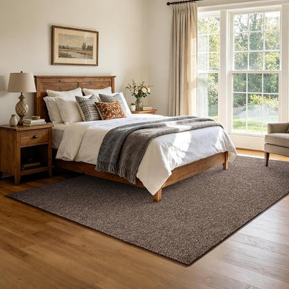 5x7 Coffee/White Area Rug Washable Non-Slip Soft - Image 2