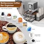 TQVAI K Cup Holder - 60 Capsule Capacity 2 Tier Sliding Pods Storage Drawer with Disposable Cups & Lids Holder, Coffee Bar Station Organizer for Countertop, Black