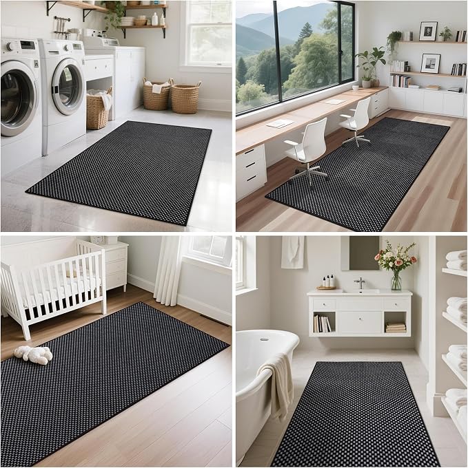 Indoor Front Door Mat Entryway Rug Non Slip Washable Black 2x3 ft | Front Entry - Image 7
