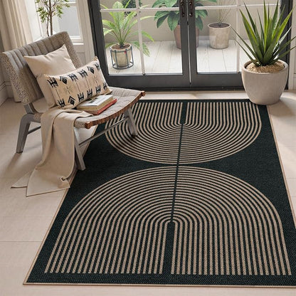 Lahome Modern Rainbow Easy Jute 4x6 Rug, Outdoor Patio Rug by Lahome