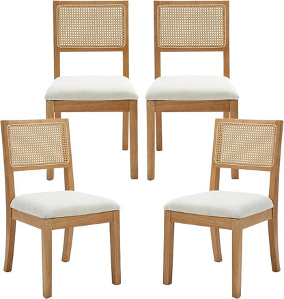 Westice Rattan Dining Chairs Set of 4, Farmhouse Natural Dining Room Chairs by ChairsforHomeLivingRoom
