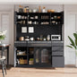 VilroCaz Freestanding Large Kitchen Pantry, Wooden Kitchen Large Coffee Bar by VilroCaz