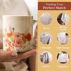 Maison d' Hermine Coffee Mug with Handles Fine Bone China Mugs Pack of Two Tea Cups for Hot Beverages Cappuccino Latte Home Restaurant Office Perfect for Gift (Ibiza - Beige, 12 Ounce)
