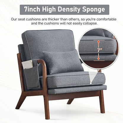 ANJ Mid Century Modern Accent Chair, Lounge Reading Armchair - Image 5