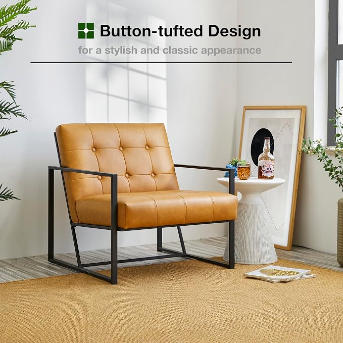 Glitzhome Mid Century Modern Accent Chair, Modern Living Room Chairs - Image 8