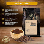 Christopher Bean Coffee - Certified Kosher - Decaf Ground Universial Drip Hazelnut Crème Flavored Coffee| Coffee Beans with Medium Roast 100% Arabica, No Sugar, No Fats, Non-Gmo | 10-Ounce Bag