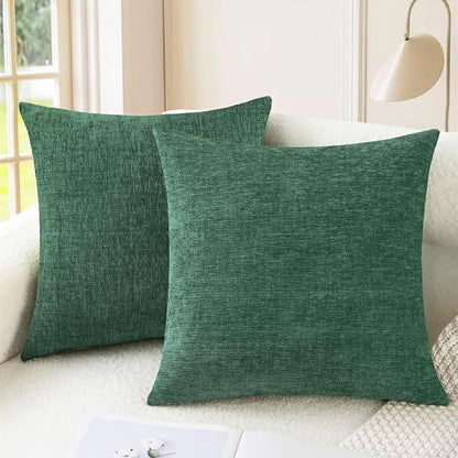 CaliTime Decorative Couch Throw Pillow Covers 16 X 16 Inches Dark Green | Pack by CaliTime