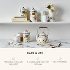MACKENZIE-CHILDS Wildflowers Enamel Canister, Floral Kitchen Storage Container with Lid, Medium