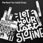 ARTISTRO 5 White Jumbo Markers Acrylic Markers with 15mm Jumbo Felt Tip for Murals Tagging Posters Art Journals & Calligraphy