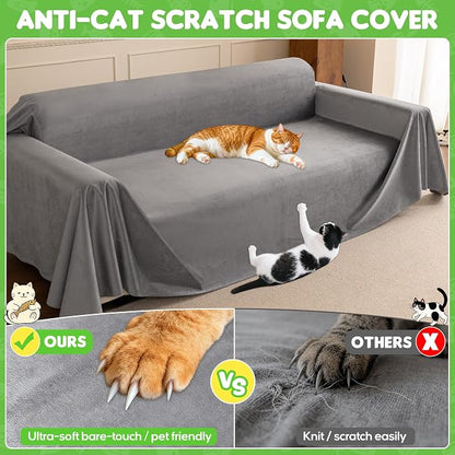 Loiion Velvet Sofa Cover, Ultra Soft Waterproof Non-Slip Couch Cover - Image 4