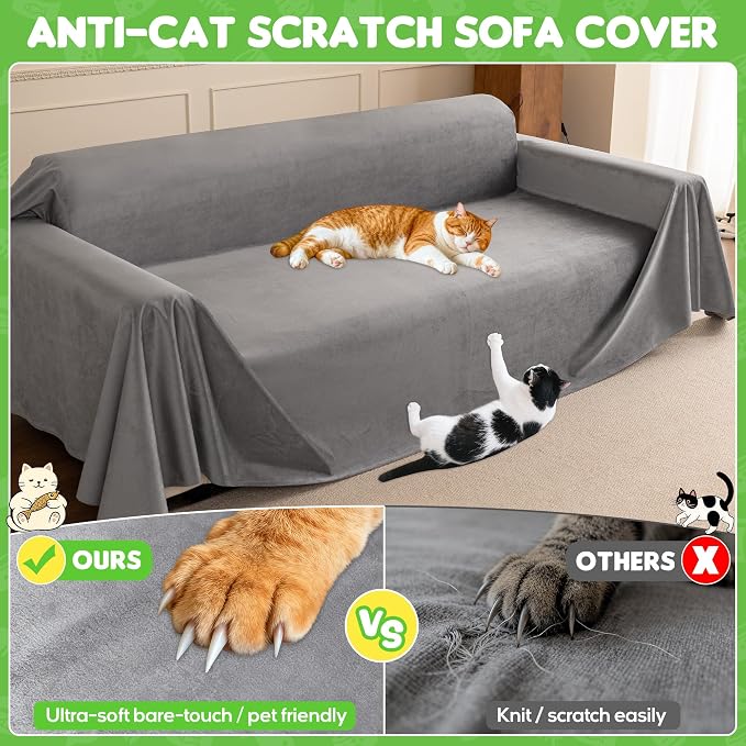 Loiion Velvet Sofa Cover, Ultra Soft Waterproof Non-Slip Couch Cover - Image 9