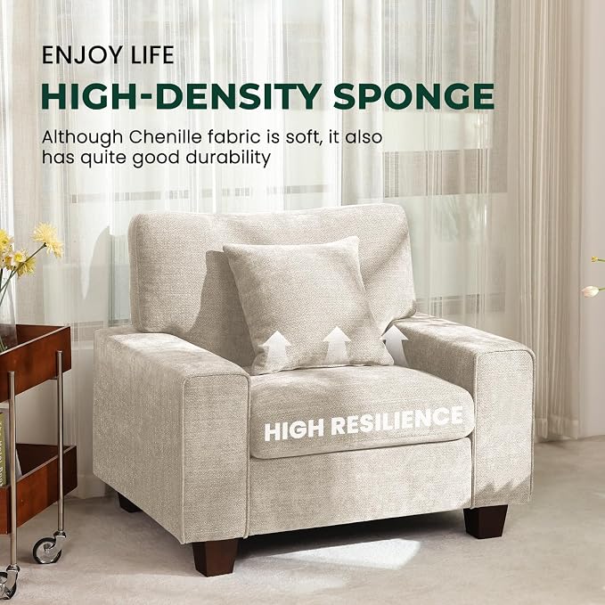 DOPEDIO Modern Living Room Sofa Set, 88.58" Chenille Loveseat - Image 7