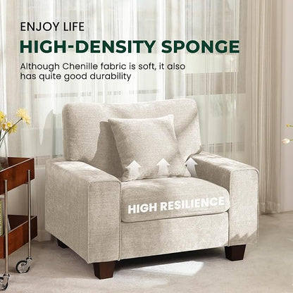 DOPEDIO Modern Living Room Sofa Set, 71.25" Chenille Loveseat - Image 7