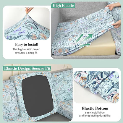 12Pcs Patio Cushion Covers Stretch Outdoor Furniture Protector Slipcovers | - Image 4