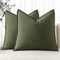 MIULEE Decorative Linen Euro Sham Pillow Covers 22x22 Inch Dark Olive Green | by MIULEE