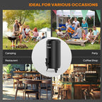 ROVSUN 3.2 Gallon Insulated Beverage Dispenser, Stainless Steel Hot and Cold Drink Dispenser, Ice and Hot Drink Server w/Spigot, Hot and Cold Beverage Server for Coffee, Tea, Milk & Juice