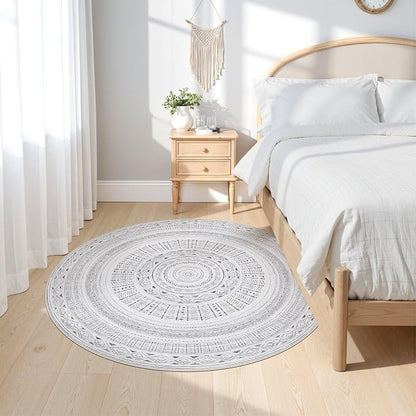 cotiled 5x5 Round Rug 5ft Circle Living Room Boho Area Rugs | Solve Modern - Image 2