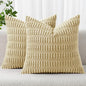 MIULEE Euro Sham Corduroy Decorative Throw Pillow Covers 24x24 Beige | Pack of by MIULEE