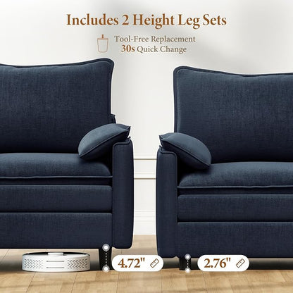 Vesgantti 142" U Shaped Sectional Couch, Comfy Cloud Modular Sectional Sofa - Image 3