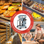 30QT Commercial Mixer, 1250W Stainless Steel Commercial Food Mixer with 3 Speed Adjustable, Large Capacity Commercial Stand Mixer Food Mixing Machine for Bakery Pizzeria Restaurant