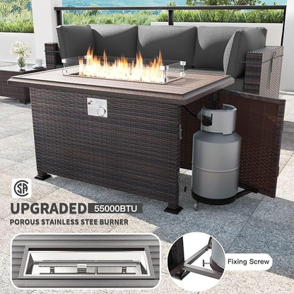 Kullavik 8 Pieces Outdoor Patio Furniture Set, Sectional Sofa Set - Image 2