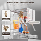 Gevi Espresso Machine with OPV, 20Bar Espresso Maker with Milk Frother Steam Wand, Dual Display, 58mm Portafilter, Stainless Steel Espresso Machines for Espresso/Latte/Cappuccino, White