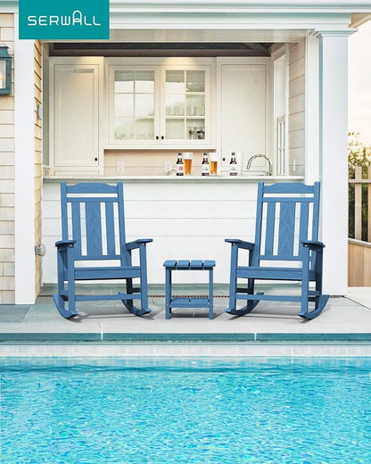 SERWALL Oversized Rocking Chair Outdoor, HDPE Outdoor Rocking Chair - Image 2