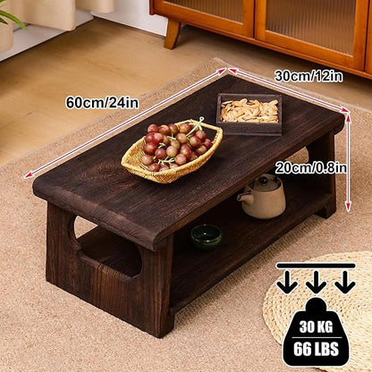 Japanese Tatami Coffee Table, Solid Wood Low Table - Image 3