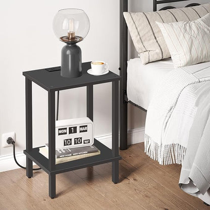 TUTOTAK End Table with Charging Station, Side Table with USB Ports and Outlets - Image 7
