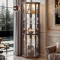 Corner Curio Cabinet, Light Bulb Inclued, Wine Bar China Cabinet by CKEASEANFurniture