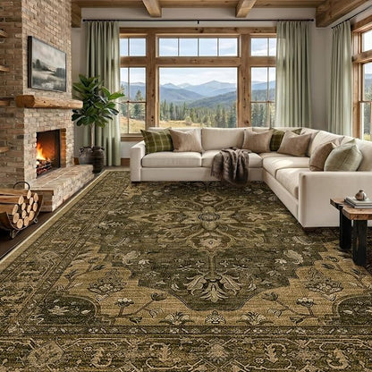 RELEANY Washable Area Rug, Large 10'x12', Water Repellent, Pet Friendly by RELEANY