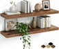 Fun Memories Floating Shelves for Wall, 32 Inch Set of 2 Rustic Wood Wall by FunMemories