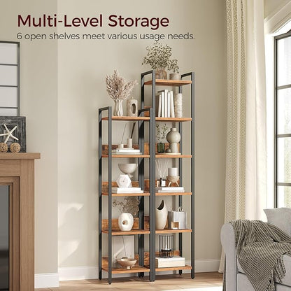 MAHANCRIS Bookshelf, 6-Tier Bookcase, Standing Book Shelf - Image 4