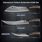 Butcher Knife Set, 3 PCS Kitchen Knife for Meat Cutting, Cleaver, Breaking & Boning Knife, Japanese Style High Carbon Steel Kitchen Knife for Chopping, Slicing, Deboning, House Warming Gifts