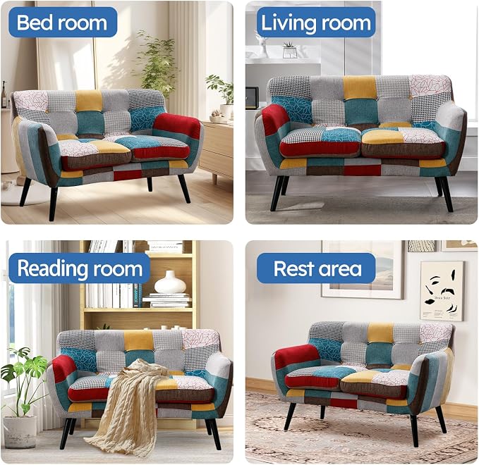 Bonzy Home Modern Boho Loveseat Couch Sofa Chair - Image 9