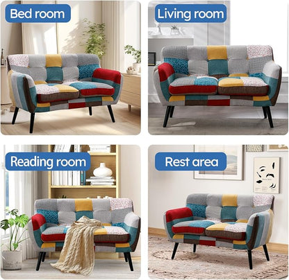 Bonzy Home Modern Colorful 3 Piece Coroful Fabric Sofa Set, Included 2 Accent - Image 8