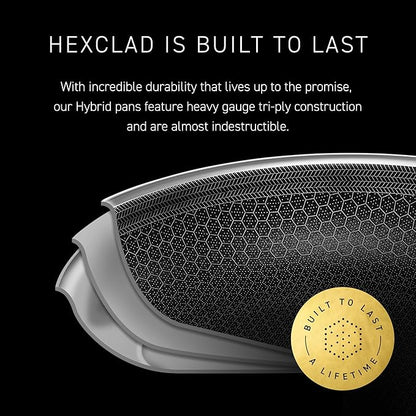 HexClad Hybrid Nonstick Pizza Steel for Pizzas and Flatbreads Up to 14", Dishwasher-Friendly, Oven and BBQ-Safe Up to 900°F