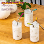 Premium Reusable Stainless Steel Drinking Straws With Silicone Tips + Patented Straw Cleaners and Carrying Case - 9” Long Metal With Curved Bend for 20/30/32oz Tumblers