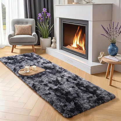 Super Soft Runner Rugs for Hallway 2' x 6', Abstract Grey Bedroom Rugs | Plush by PAGISOFE