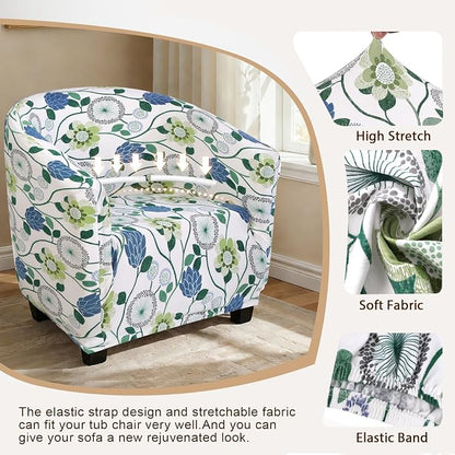 SearchI Club Chair Slipcover Stretch Barrel Chair Covers Printed Tub Chair - Image 3